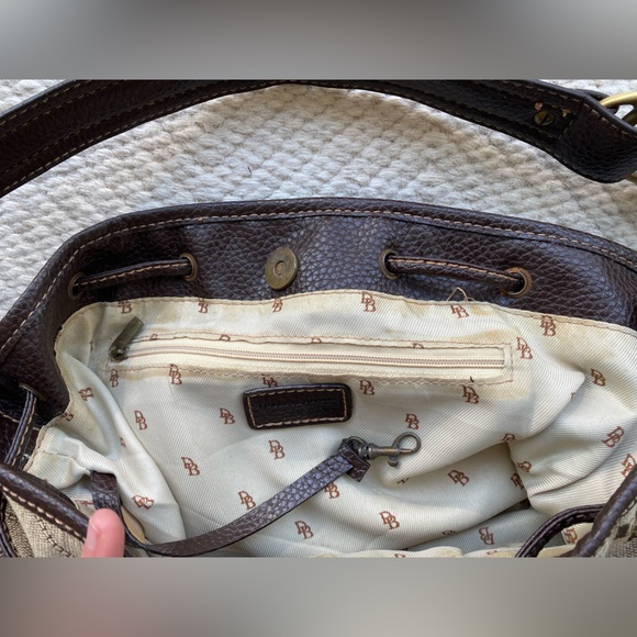 Vintage Dooney & Bourke Original Classic Brown and Tan Bucket Drawstring Purse - Picture 13 of 13